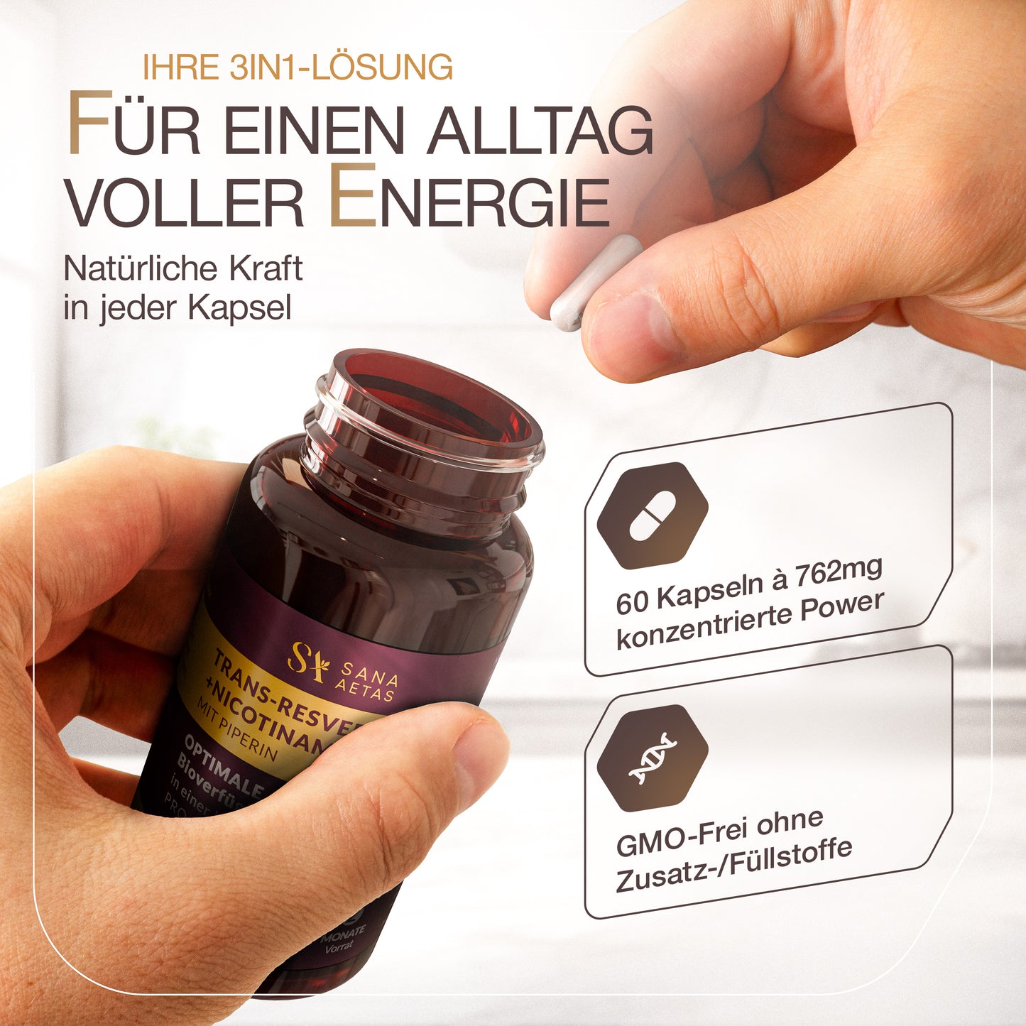 Trans-Resveratrol & NRCL Kapseln – Mit Piperin für optimale Aufnahme